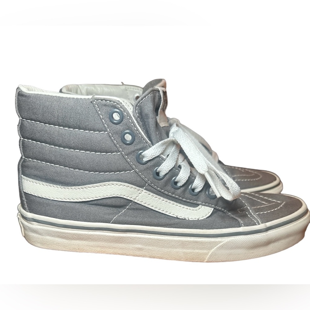 Vans Off The Wall High Top Gray White  Mens 5.5 Womens 7 Skate Shoes - Picture 2 of 8